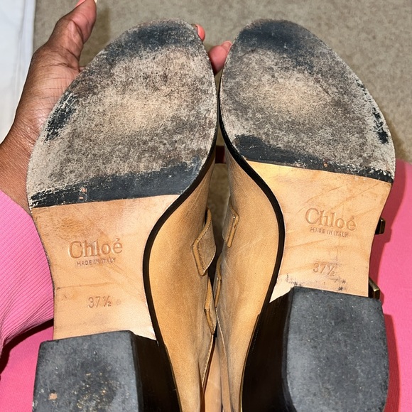 CHLOE Susanna Buckle Strap Mid Calf Boot Tan Brown Suede Low Heel EUR 37.5 - Picture 10 of 15